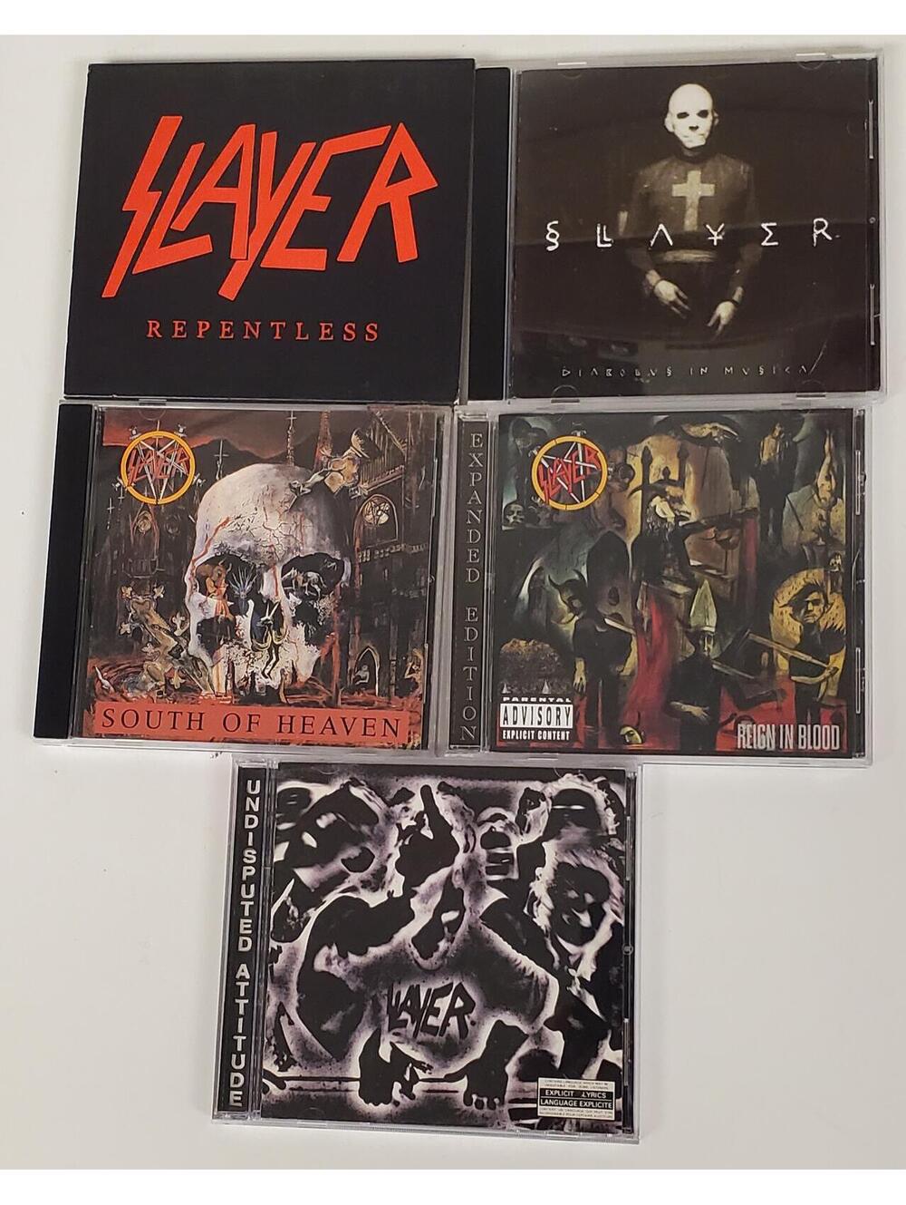 5x Slayer CD Lot - Repentless, South of Heaven, Reign in Blood & More VG